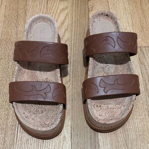 GABRIELA HEARST flame striker leather platform sandals